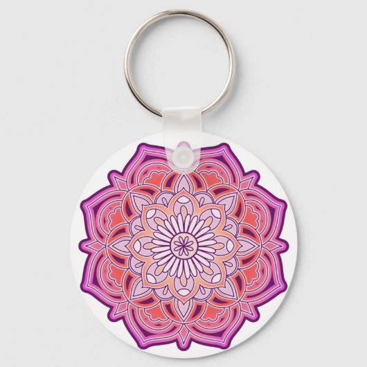 Porte-clés Mandala Rose (Recto)