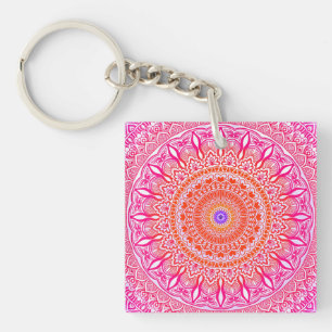 Porte-clés Mandala rose violet