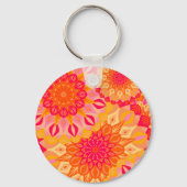 Porte-clés Mandala superposé orange rose jaune (Verso)
