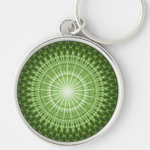 Porte-clés Mandala vert olive