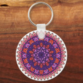 Porte-clés Mandala violet et rose (Recto)