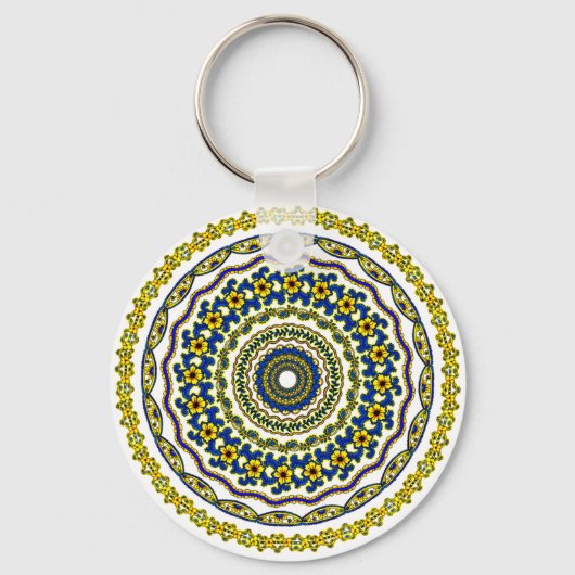 Porte-clés mandala zen de méditation artistique (Recto)
