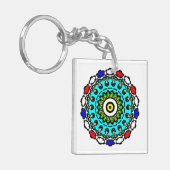 Porte-clés Mandala Zen Turquoise (Devant gauche)