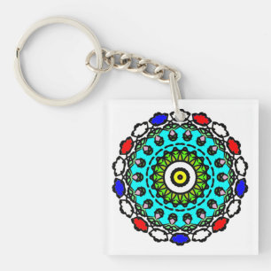 Porte-clés Mandala Zen Turquoise
