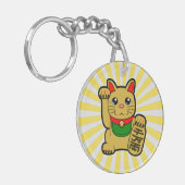 Porte-clés Maneki Neko : Chat à chance doré (Devant gauche)