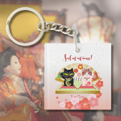 Porte-clés Maneki Neko Lucky Carré