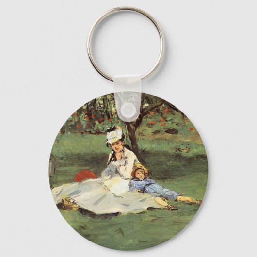 Porte-clés Manet Impressionniste Français Famille Jardin Pein (Recto)