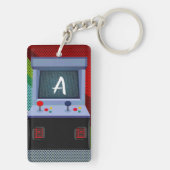 Porte-clés Manette de jeu vidéo arcade nom personnalisé (Dos)