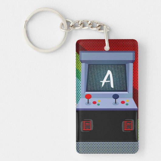 Porte-clés Manette de jeu vidéo arcade nom personnalisé (Devant)