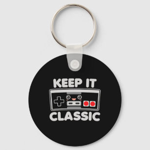 Porte-clés Manette de jeu vidéo Garde le clic humour 80 rétro