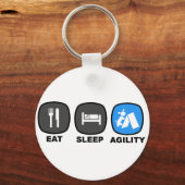 Porte-clés Manger. Dormir. Agilité. Bleu. (Recto)