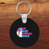 Porte-clés Manger dormir baseball répéter drôles garçons base (Recto)