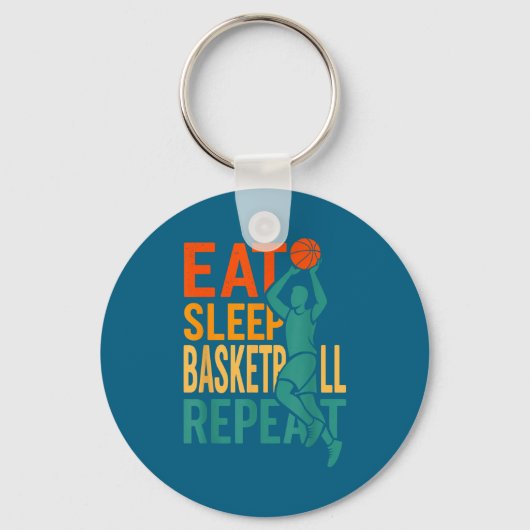 Porte-clés Manger dormir basket-ball répéter (Recto)