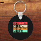Porte-clés Manger Dormir Boxe Répéter Rétro Combattant Mma Ki (Recto)