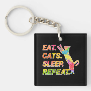Porte-clés Manger, Dormir, Chats, Répéter