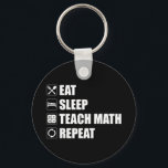 Porte-clés Manger. Dormir. Enseigner les maths. Recommencer<br><div class="desc">Manger. Dormir. Enseigner les maths. Recommencer. Cet accessoire amusant amoureux des mathématiques ferait un grand cadeau pour un professeur de maths ou un geek de maths. Portez-le à votre prochaine classe de maths et faites rire vos amis et vos élèves ! Êtes-vous un enseignant de mathématiques au lycée, au collège...</div>