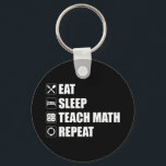 Porte-clés Manger. Dormir. Enseigner les maths. Recommencer<br><div class="desc">Manger. Dormir. Enseigner les maths. Recommencer. Cet accessoire amusant amoureux des mathématiques ferait un grand cadeau pour un professeur de maths ou un geek de maths. Portez-le à votre prochaine classe de maths et faites rire vos amis et vos élèves ! Êtes-vous un enseignant de mathématiques au lycée, au collège...</div>