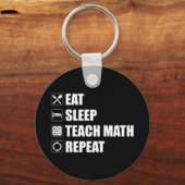 Porte-clés Manger. Dormir. Enseigner les maths. Recommencer (Recto)