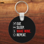 Porte-clés Manger. Dormir. Fais Du Vin. Recommencer (Verso)