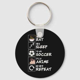 Porte-clés Manger Dormir Football Anime Répéter Japonais Drôl