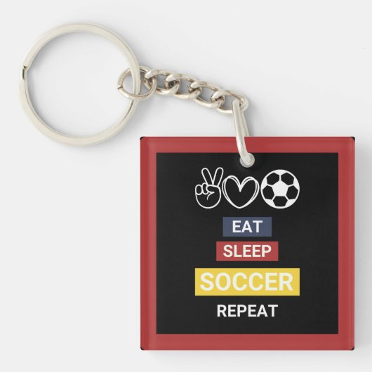 Porte-clés Manger, Dormir, Football, Répéter (Devant)