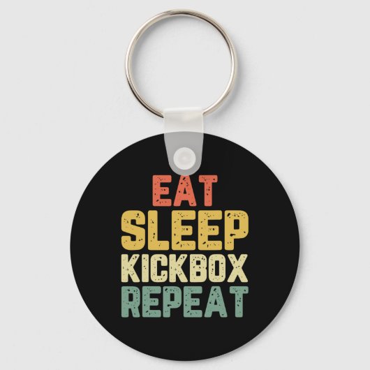 Porte-clés Manger Dormir Kickbox Répéter Kickboxing Kick Boxi (Recto)