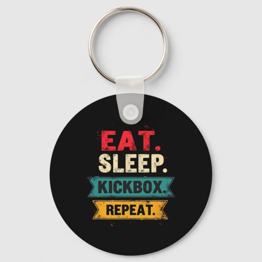 Porte-clés Manger Dormir Kickbox Répéter Kickboxing Mma Boxeu (Recto)