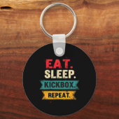 Porte-clés Manger Dormir Kickbox Répéter Kickboxing Mma Boxeu (Recto)
