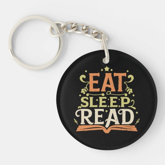 Porte-clés Manger Dormir Lire, Lecture Amusante (Devant)