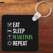 Porte-clés Manger. Dormir. Martinis. Répéter. (Verso)