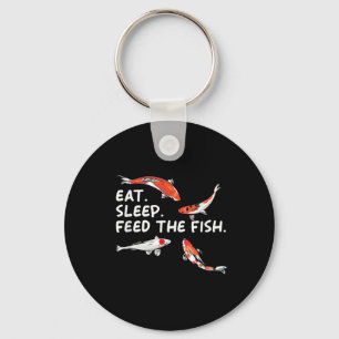 Porte-clés Manger Dormir Nourrir Le Poisson Drôle Koi Lover K