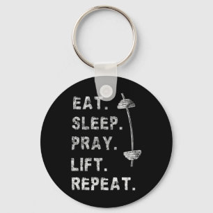 Porte-clés Manger Dormir Prier Soulever Répéter Tee Gym Chrét