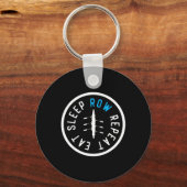 Porte-clés Manger Dormir Ramer Répéter Équipage Équipe D'avir (Recto)