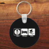 Porte-clés manger dormir skier (Recto)