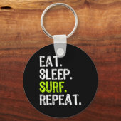 Porte-clés Manger Dormir Surfer Répéter Surf Surfiste Drôle (Recto)