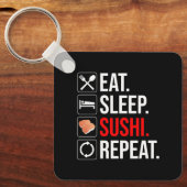 Porte-clés Manger. Dormir. Sushi. Répéter (Recto)