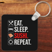 Porte-clés Manger. Dormir. Sushi. Répéter (Verso)