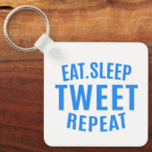 Porte-clés Manger Dormir Tweeter Répéter (Recto)