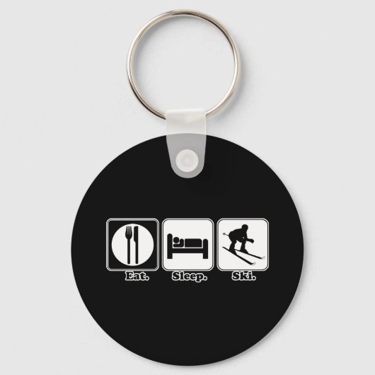 Porte-clés manger du ski de nuit (Recto)