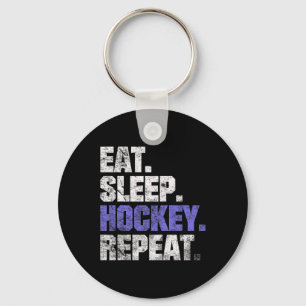 Porte-clés Manger Hockey de sommeil Répéter Hockey sur glace
