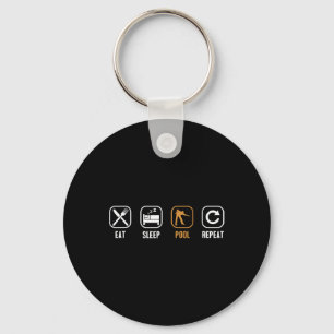 Porte-clés Manger Piscine de sommeil Répéter Piscine Snooker