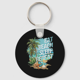 Porte-clés Manger Plage de sommeil Répéter Vacances d'été Tro