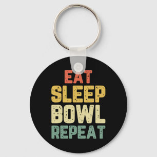 Porte-clés Manger Sleep Bowl Répéter Bowling Bowler Vintage