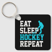 Porte-clés Manger Sommeil Hockey Répéter (Recto)