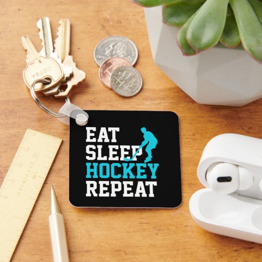 Porte-clés Manger Sommeil Hockey Répéter (Bureau)