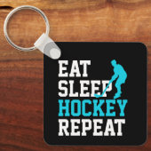 Porte-clés Manger Sommeil Hockey Répéter (Recto)