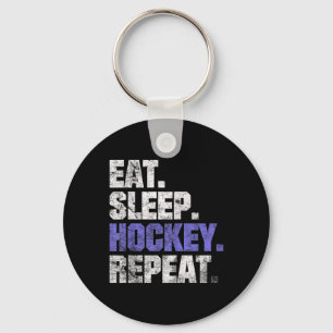Porte-clés Manger Sommeil Hockey Répéter Hockey sur glace Hoc