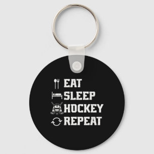 Porte-clés Manger Sommeil Hockey Répéter Joueur de hockey sur
