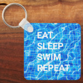 Porte-clés Manger Sommeil nage Répéter piscine aquatique aqua (Recto)