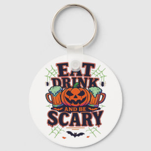 Porte-clés Mangez Boire Et Soyez Effrayant Halloween Design C